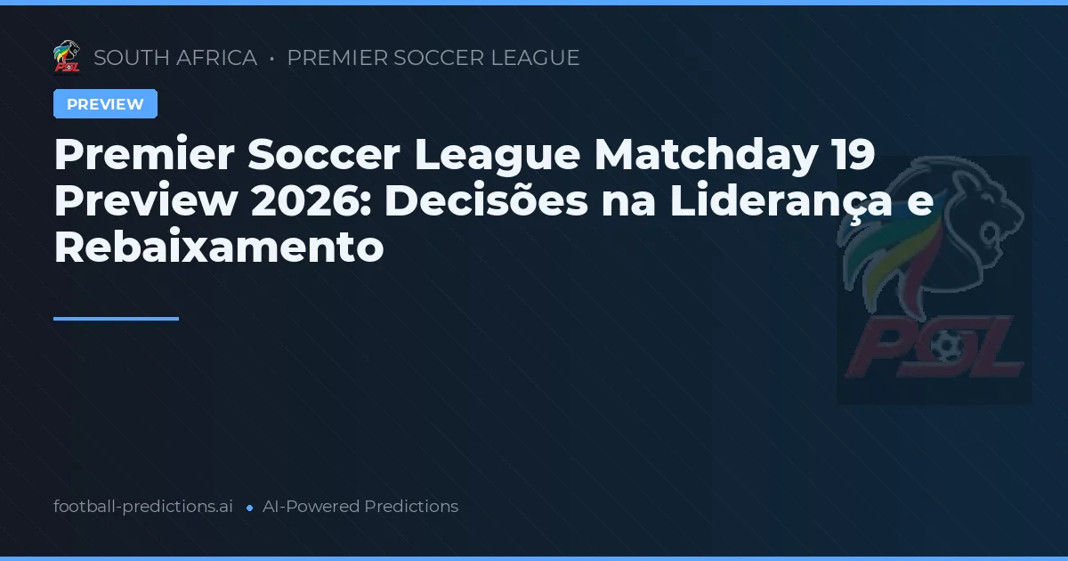 Premier Soccer League Matchday 19 Preview 2026: Decisões na Liderança e Rebaixamento