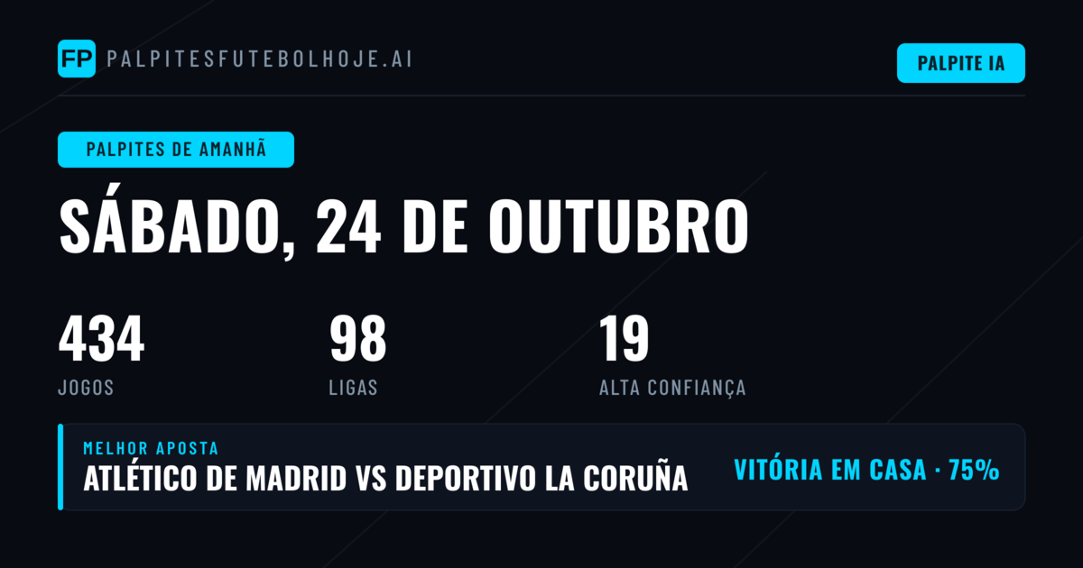 Previsões de sábado, 24 Out 2026: League One no centro das apostas