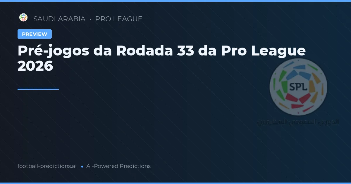 Pré-jogos da Rodada 33 da Pro League 2026