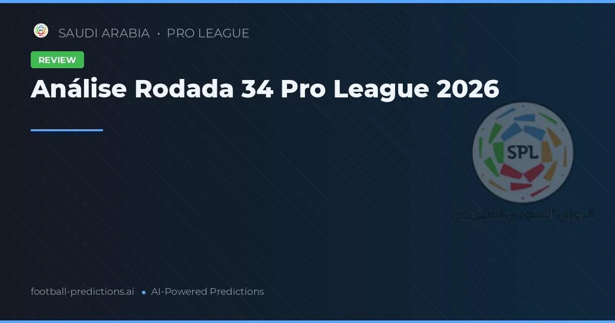 Análise Rodada 34 Pro League 2026