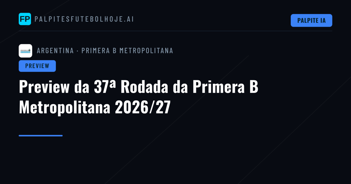 Preview da 37ª Rodada da Primera B Metropolitana 2026/27