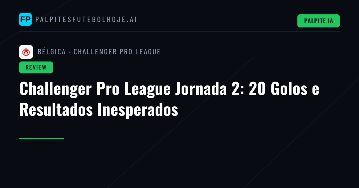 Challenger Pro League Jornada 2: 20 Golos e Resultados Inesperados