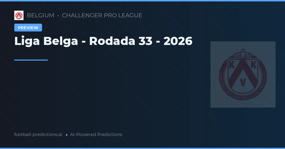 Liga Belga - Rodada 33 - 2026