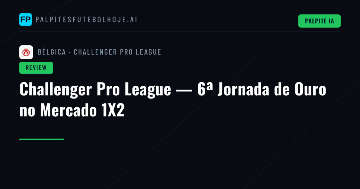 Challenger Pro League — 6ª Jornada de Ouro no Mercado 1X2