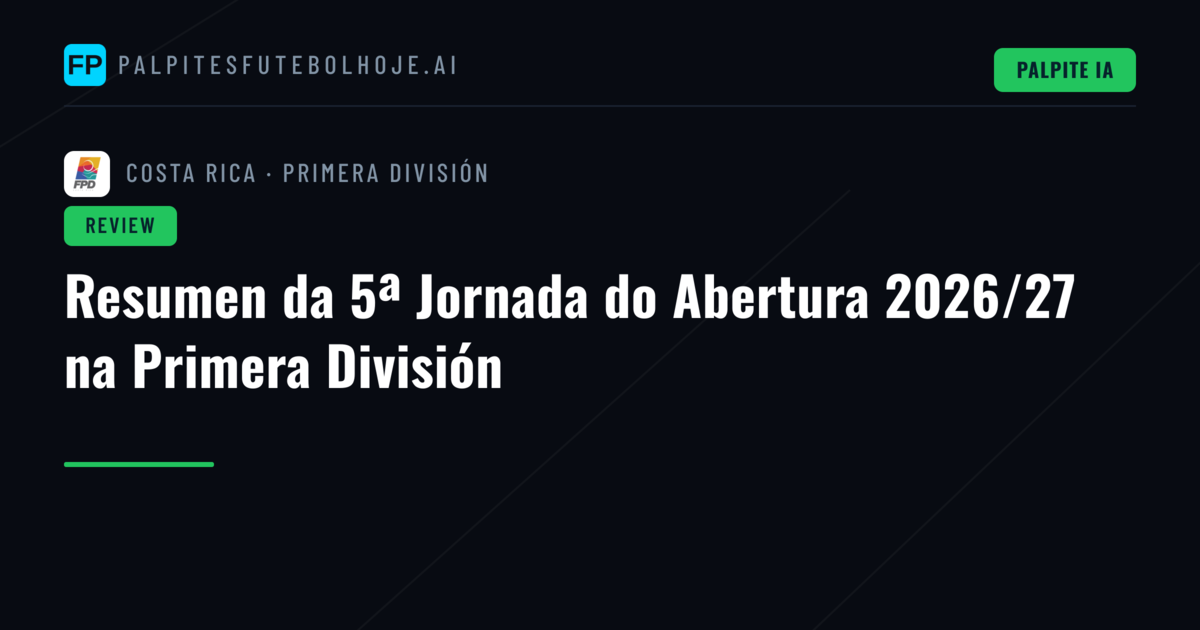 Resumen da 5ª Jornada do Abertura 2026/27 na Primera División