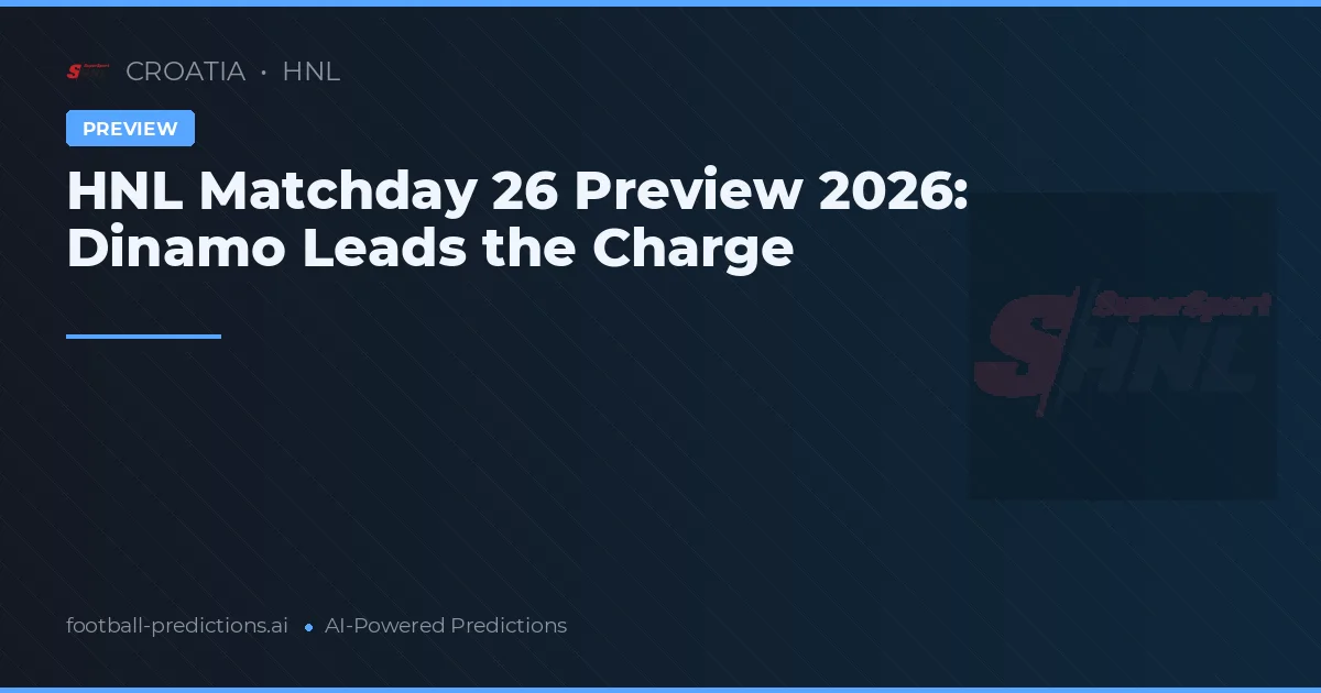 HNL Matchday 26 Preview 2026: Dinamo Leads the Charge