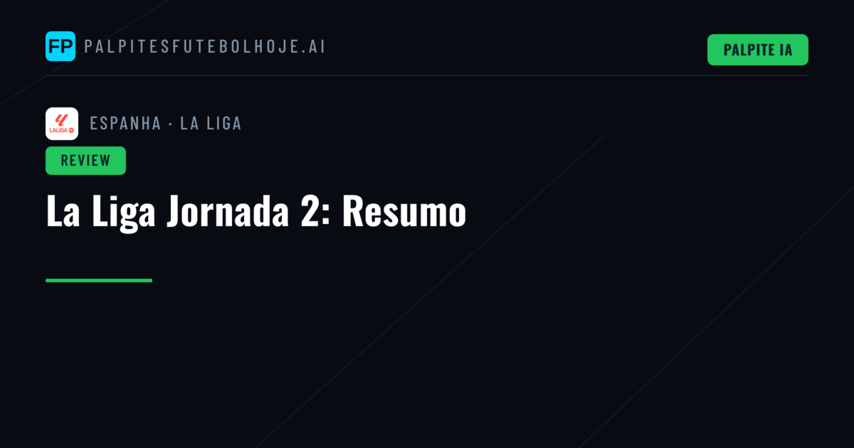 La Liga Jornada 2: Resumo