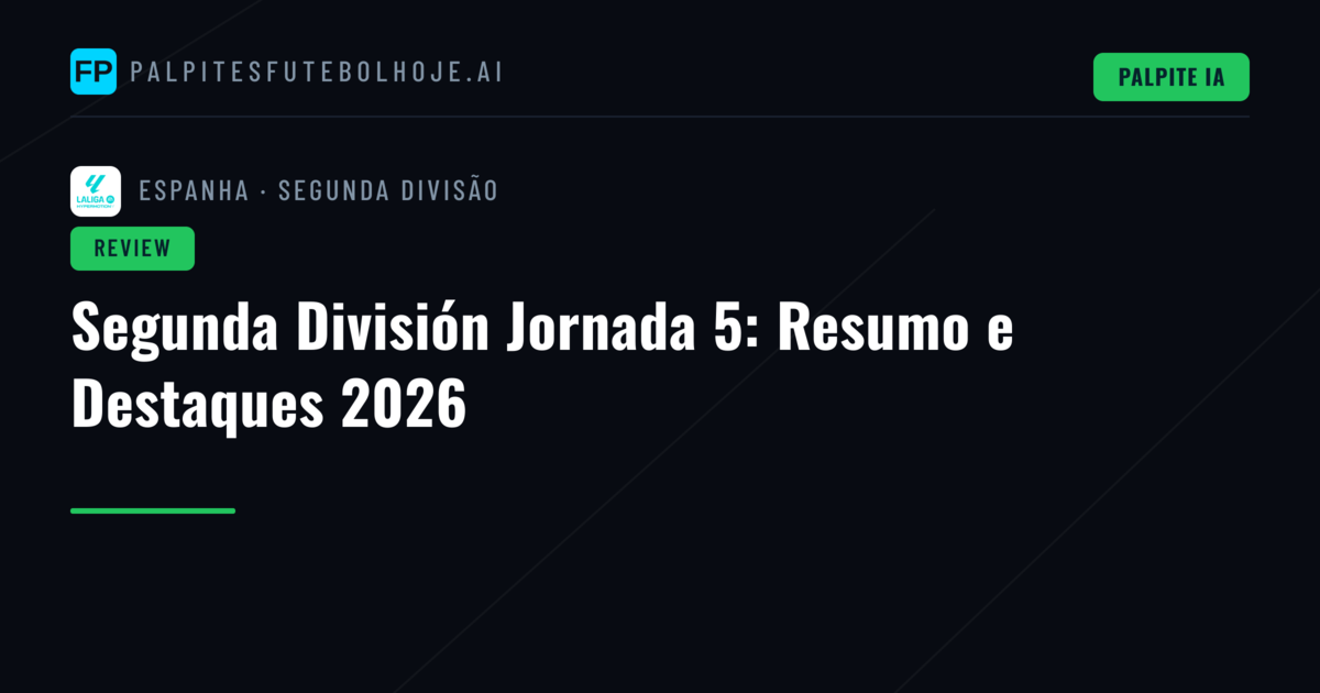 Segunda División Jornada 5: Resumo e Destaques 2026