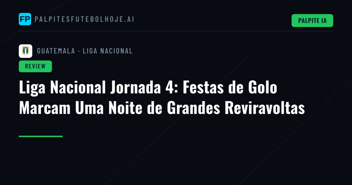 Liga Nacional Jornada 4: Festas de Golo Marcam Uma Noite de Grandes Reviravoltas