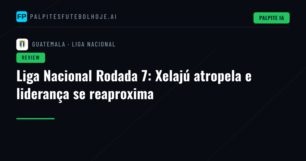 Liga Nacional Rodada 7: Xelajú atropela e liderança se reaproxima