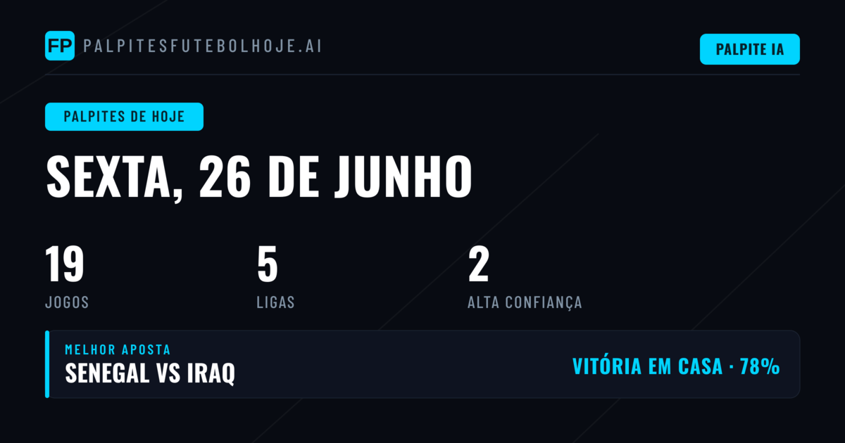 Análise geral dos jogos de hoje