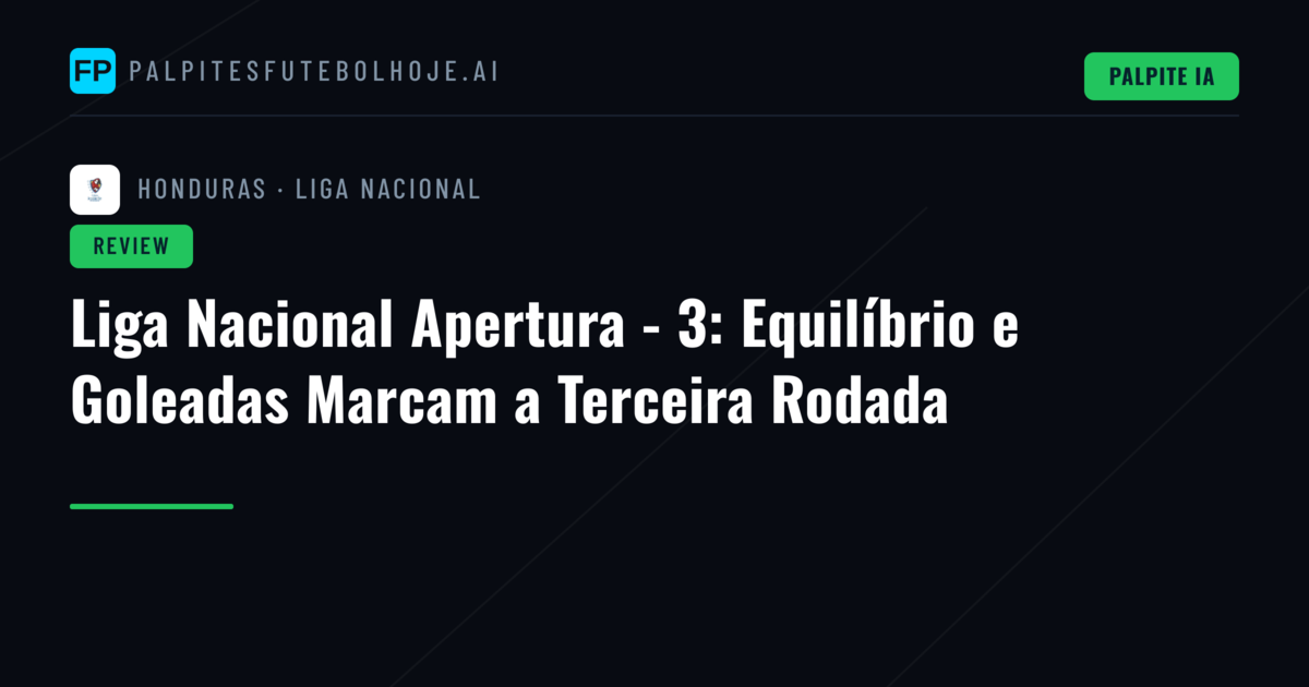 Liga Nacional Apertura - 3: Equilíbrio e Goleadas Marcam a Terceira Rodada