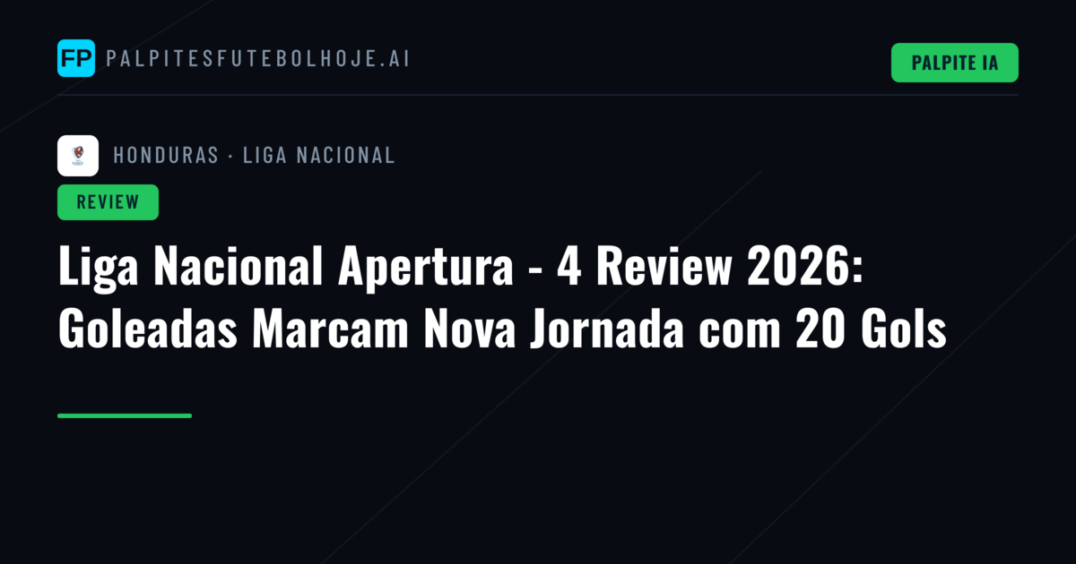 Liga Nacional Apertura - 4 Review 2026: Goleadas Marcam Nova Jornada com 20 Gols
