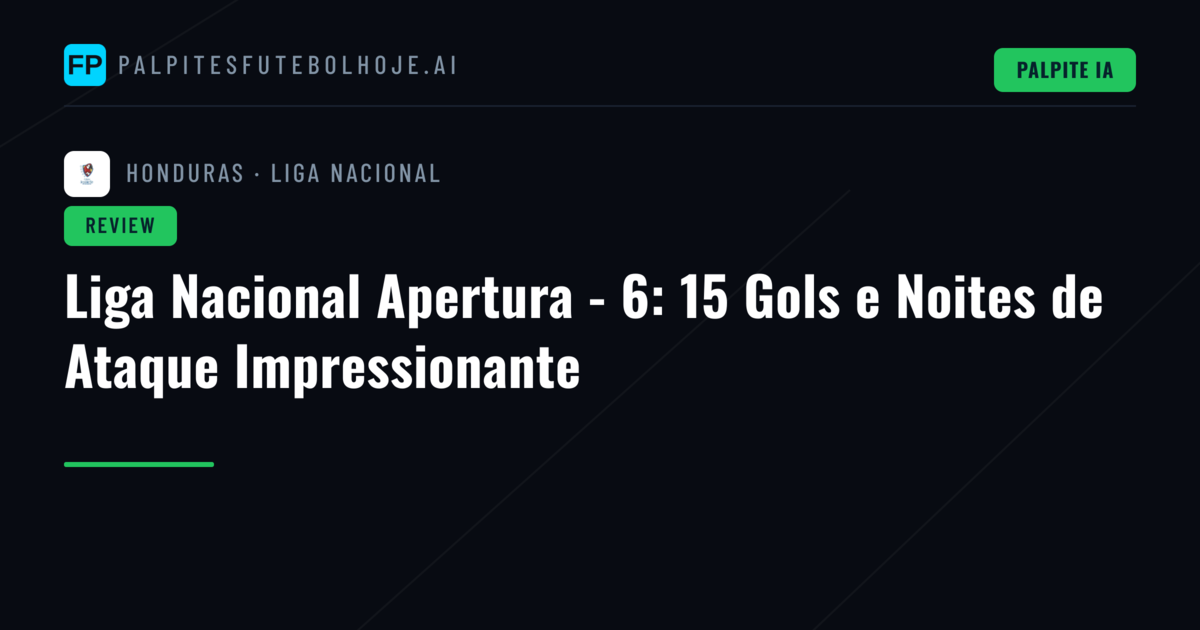 Liga Nacional Apertura - 6: 15 Gols e Noites de Ataque Impressionante