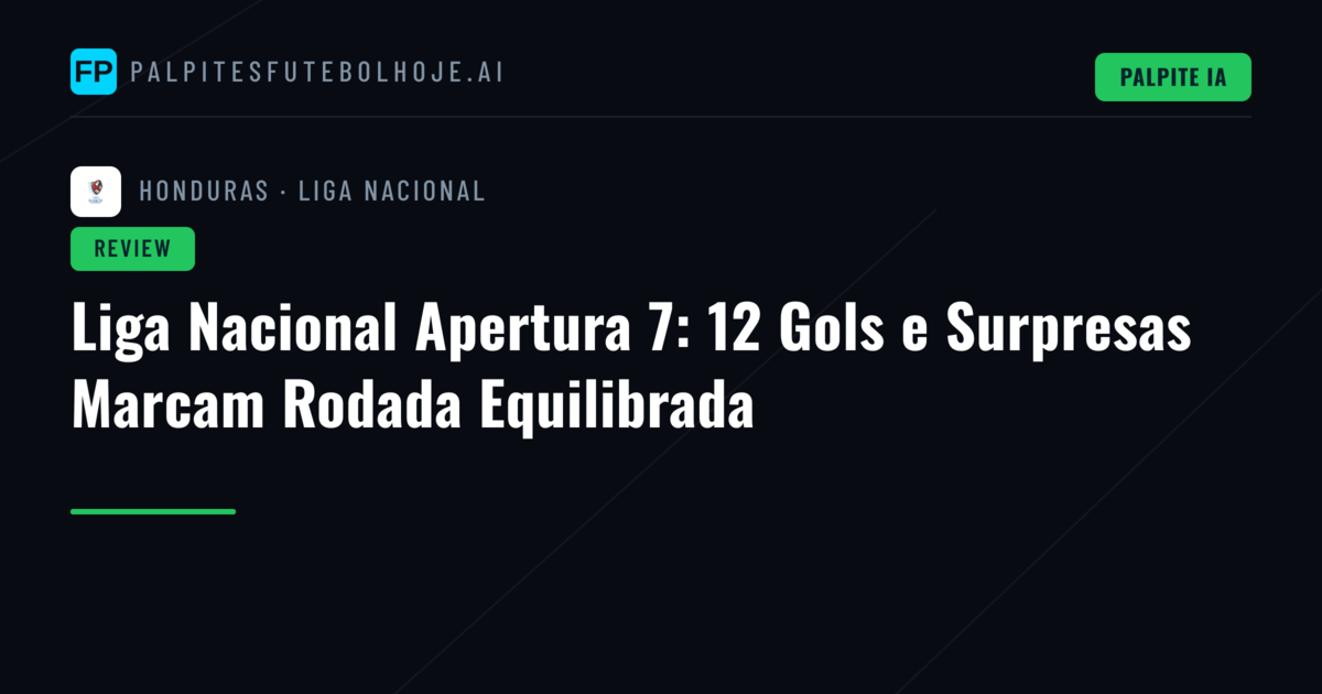 Liga Nacional Apertura 7: 12 Gols e Surpresas Marcam Rodada Equilibrada