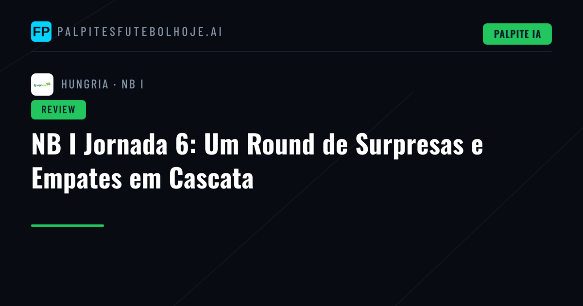 NB I Jornada 6: Um Round de Surpresas e Empates em Cascata