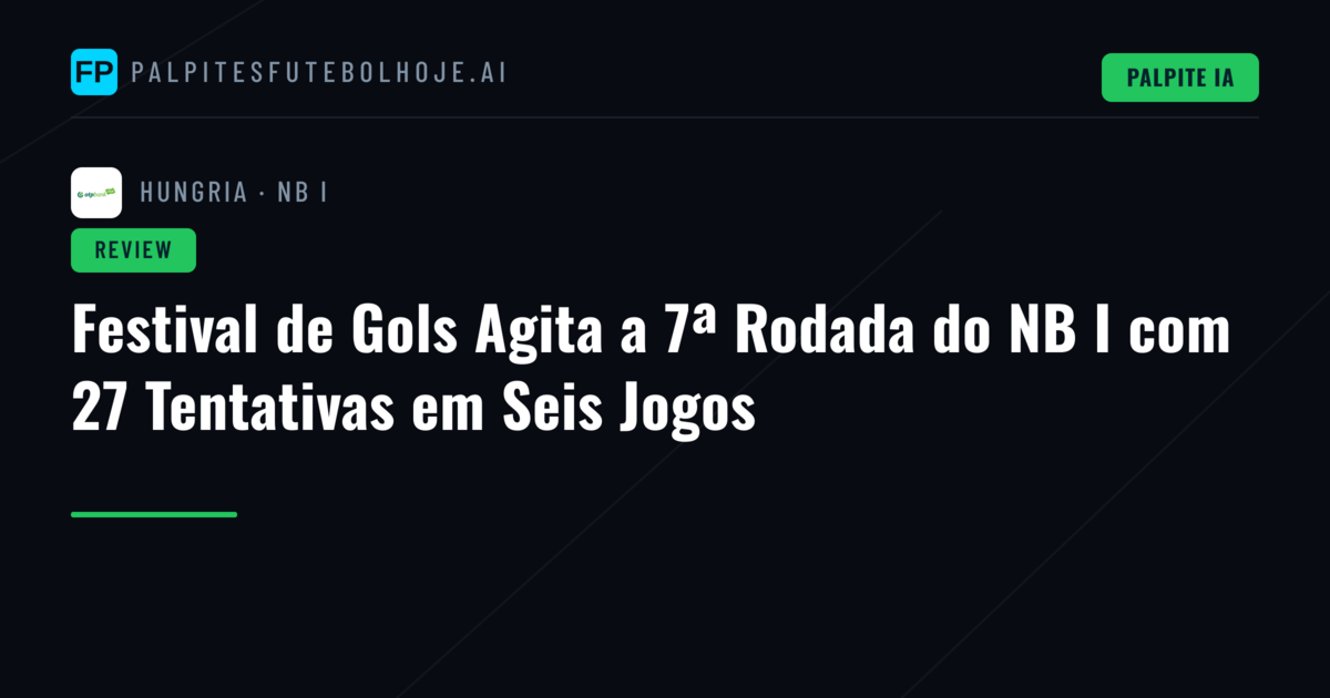 Festival de Gols Agita a 7ª Rodada do NB I com 27 Tentativas em Seis Jogos