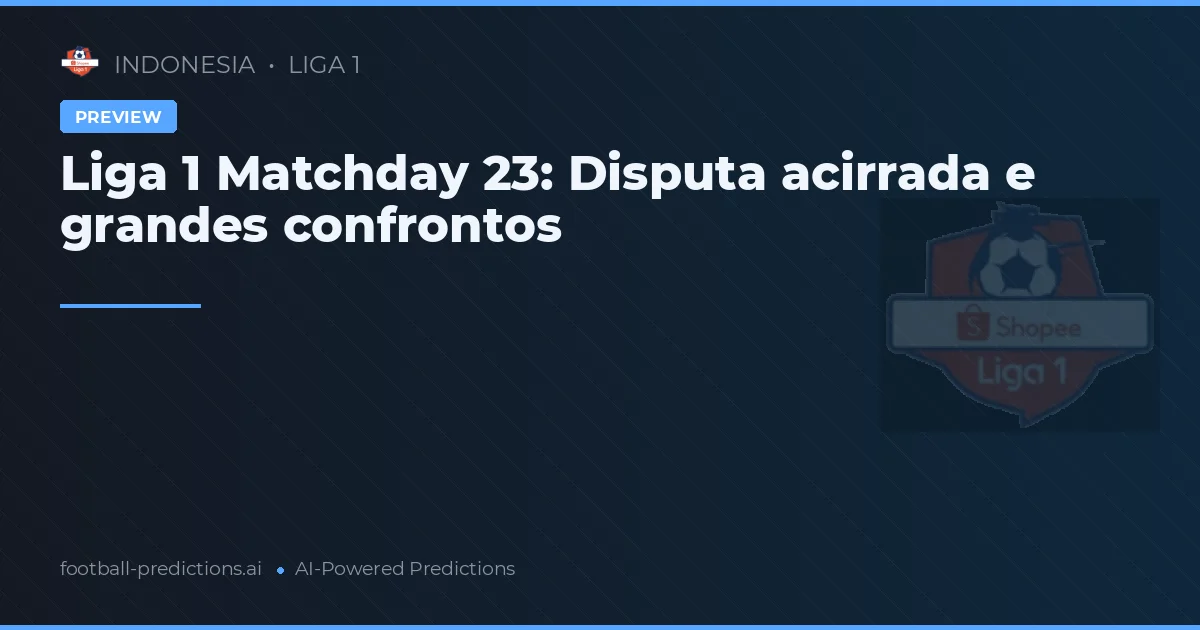 Liga 1 Matchday 23: Disputa acirrada e grandes confrontos