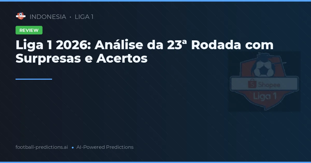 Liga 1 2026: Análise da 23ª Rodada com Surpresas e Acertos