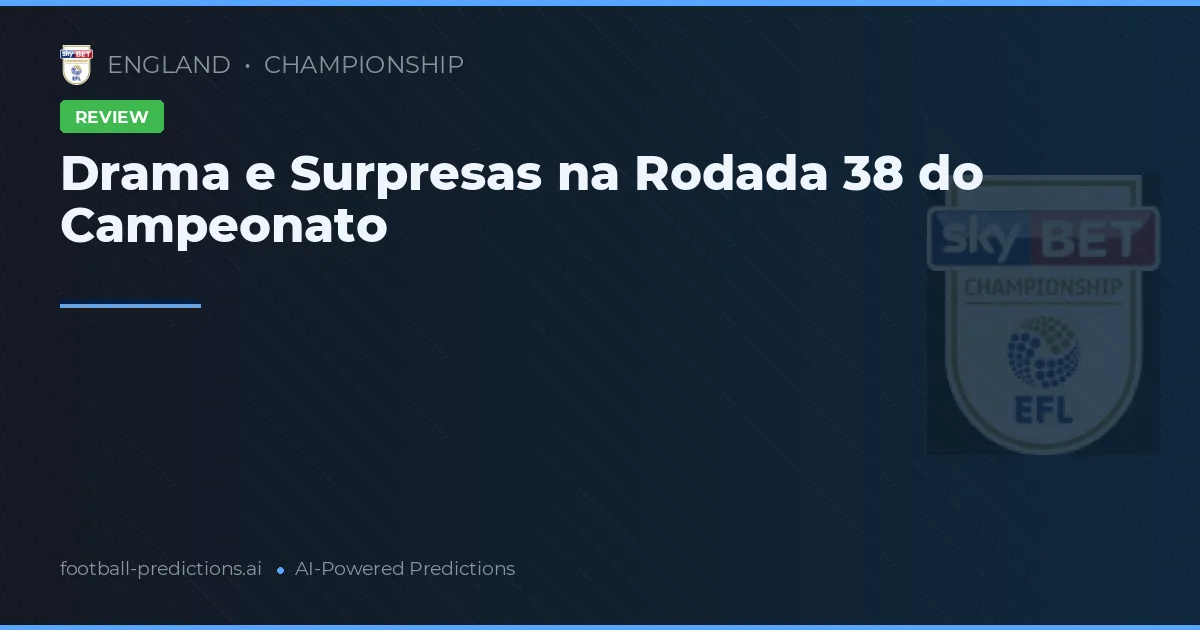 Drama e Surpresas na Rodada 38 do Campeonato