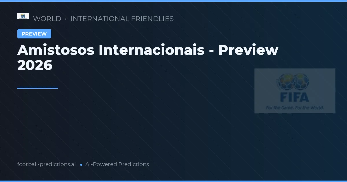 Amistosos Internacionais - Preview 2026