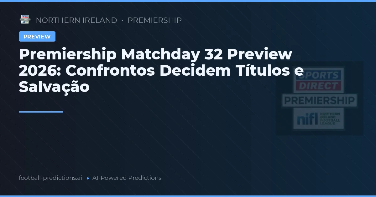 Premiership Matchday 32 Preview 2026: Confrontos Decidem Títulos e Salvação
