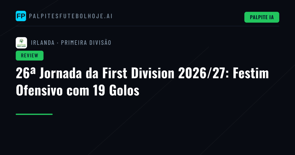 26ª Jornada da First Division 2026/27: Festim Ofensivo com 19 Golos