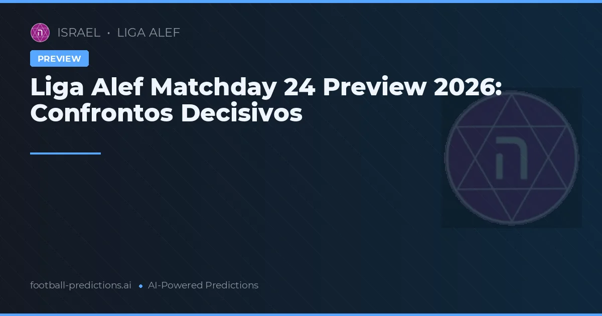 Liga Alef Matchday 24 Preview 2026: Confrontos Decisivos