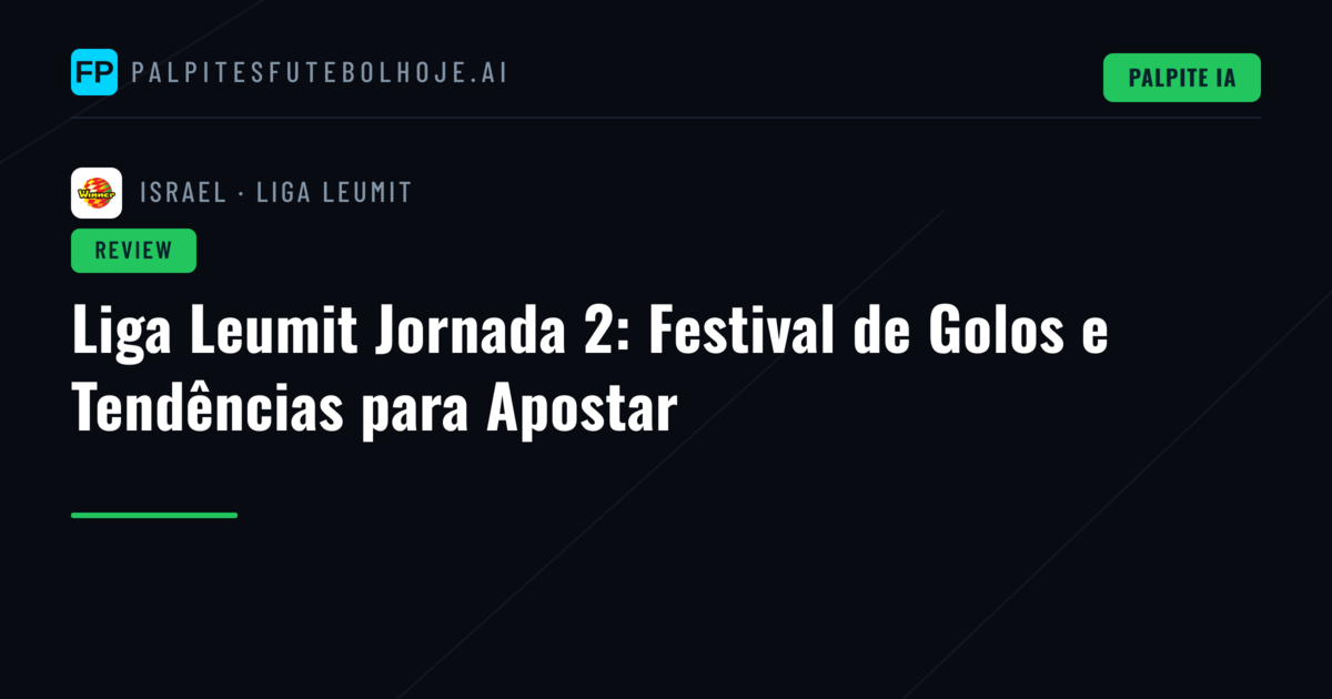 Liga Leumit Jornada 2: Festival de Golos e Tendências para Apostar