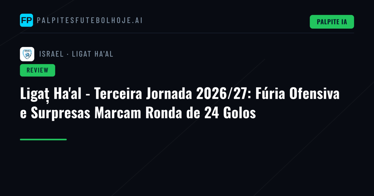 Ligaț Ha'al - Terceira Jornada 2026/27: Fúria Ofensiva e Surpresas Marcam Ronda de 24 Golos