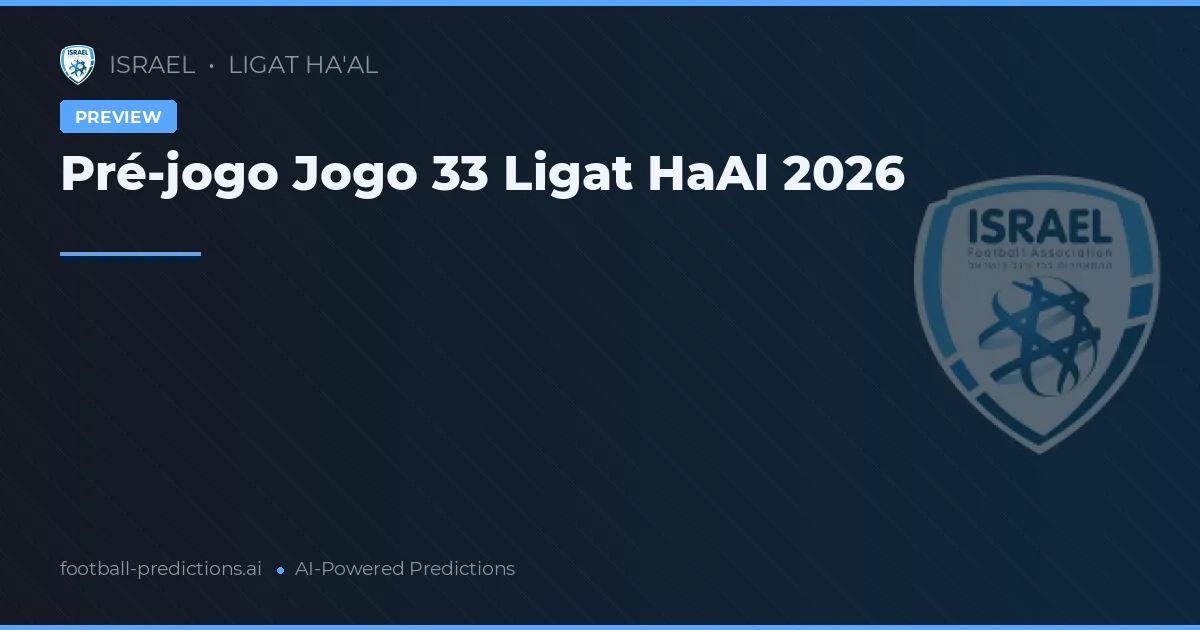 Pré-jogo Jogo 33 Ligat HaAl 2026
