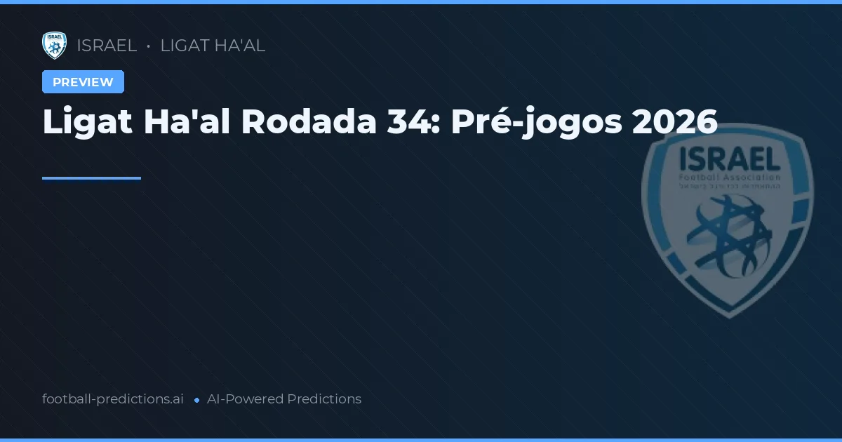 Ligat Ha'al Rodada 34: Pré-jogos 2026