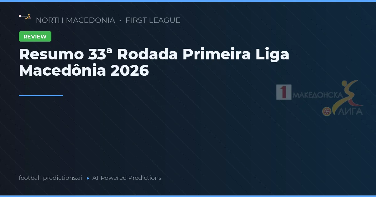 Resumo 33ª Rodada Primeira Liga Macedônia 2026