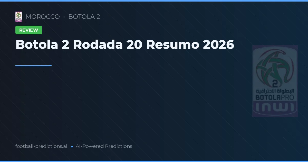 Botola 2 Rodada 20 Resumo 2026