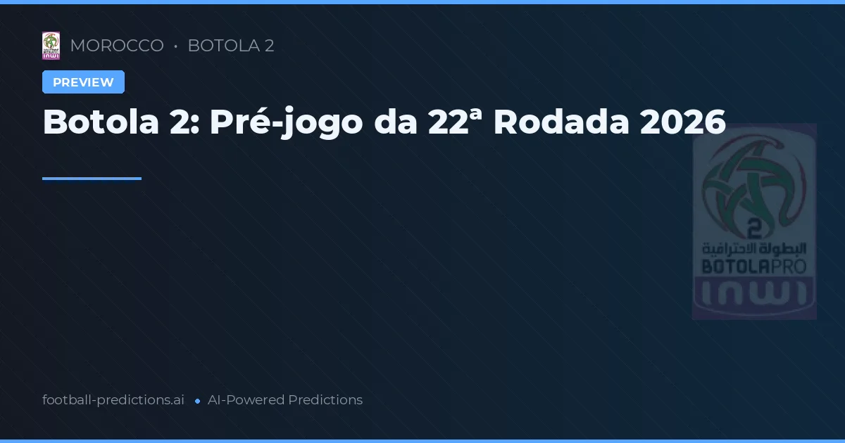 Botola 2: Pré-jogo da 22ª Rodada 2026