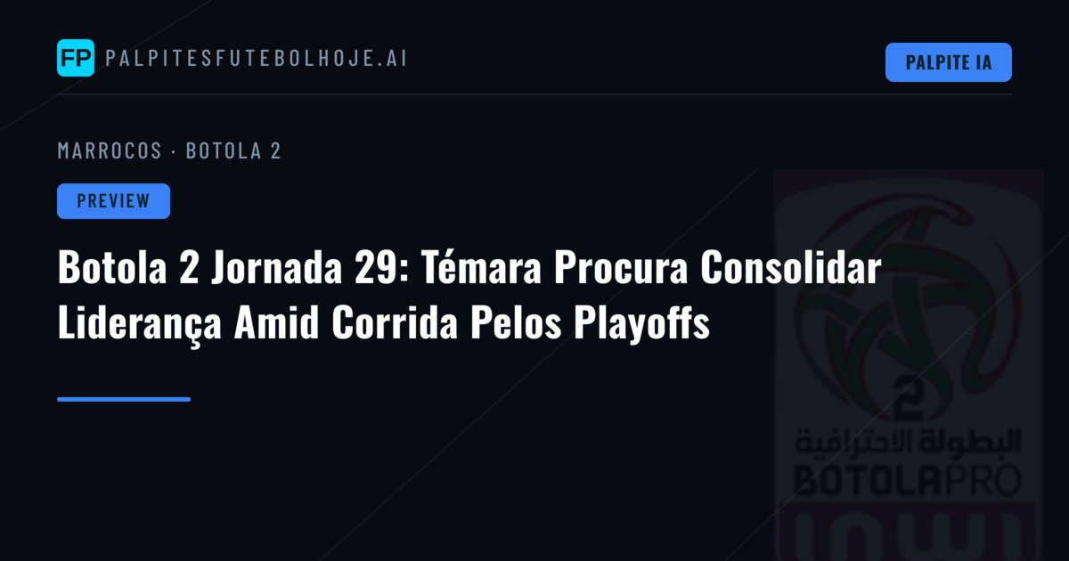 Botola 2 Jornada 29: Témara Procura Consolidar Liderança Amid Corrida Pelos Playoffs