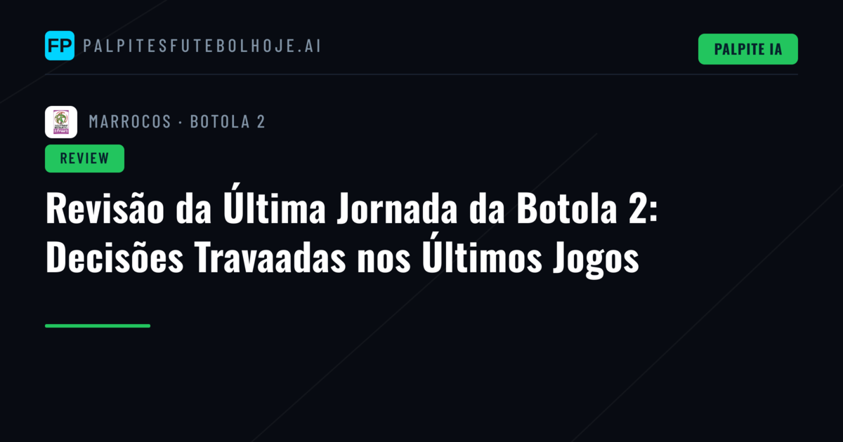 Revisão da Última Jornada da Botola 2: Decisões Travaadas nos Últimos Jogos