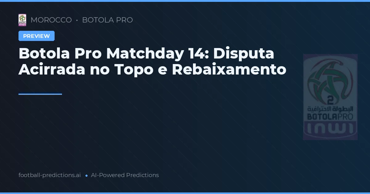 Botola Pro Matchday 14: Disputa Acirrada no Topo e Rebaixamento