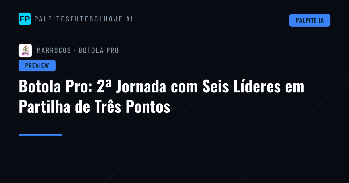 Botola Pro: 2ª Jornada com Seis Líderes em Partilha de Três Pontos