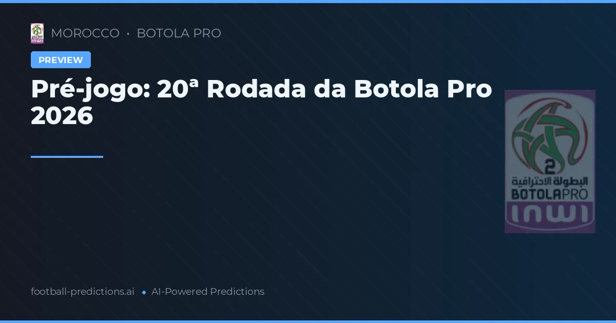 Pré-jogo: 20ª Rodada da Botola Pro 2026