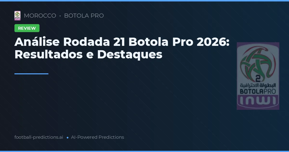 Análise Rodada 21 Botola Pro 2026: Resultados e Destaques