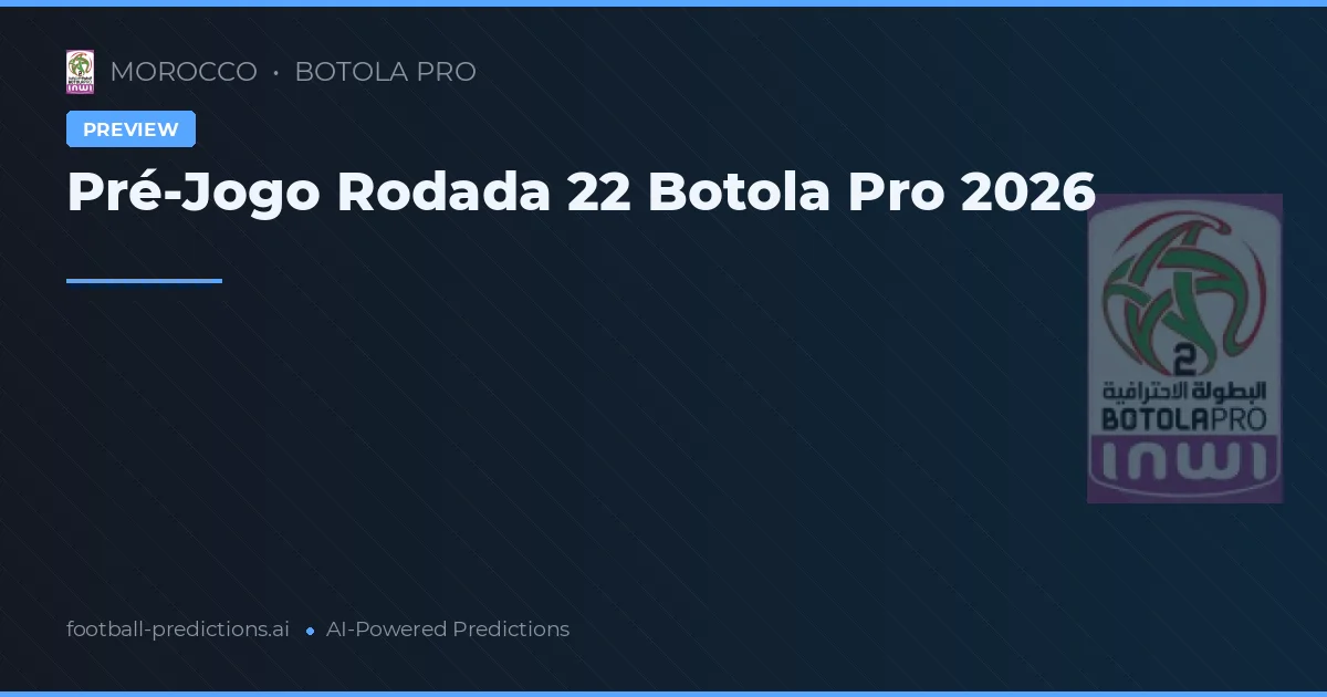 Pré-Jogo Rodada 22 Botola Pro 2026