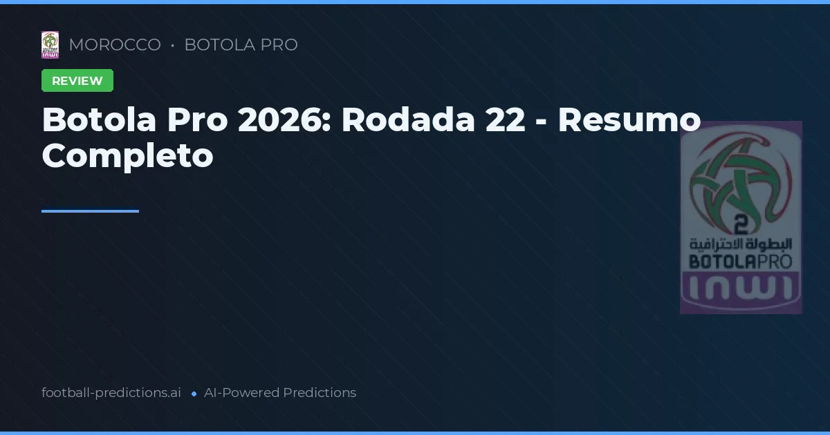Botola Pro 2026: Rodada 22 - Resumo Completo
