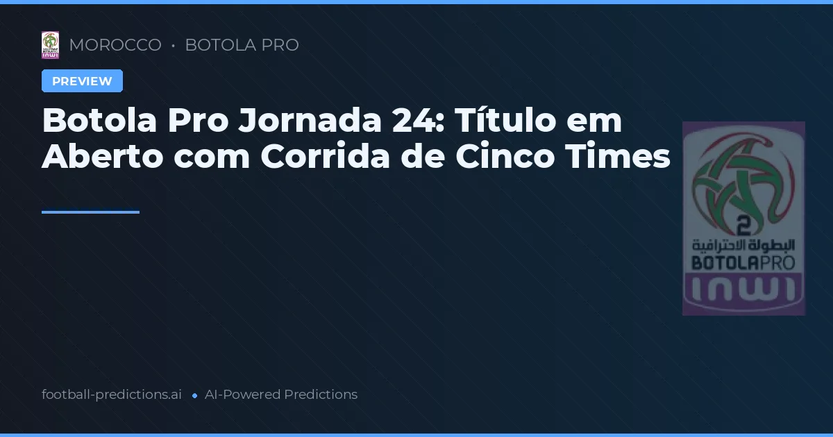 Botola Pro Jornada 24: Título em Aberto com Corrida de Cinco Times