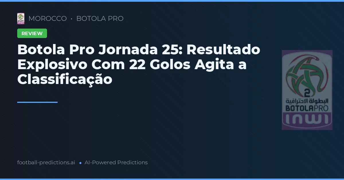 Botola Pro Jornada 25: Resultado Explosivo Com 22 Golos Agita a Classificação