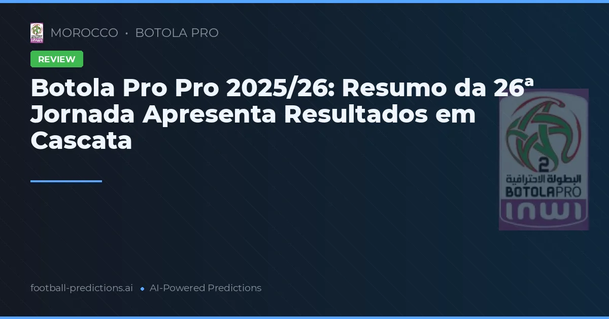 Botola Pro Pro 2025/26: Resumo da 26ª Jornada Apresenta Resultados em Cascata