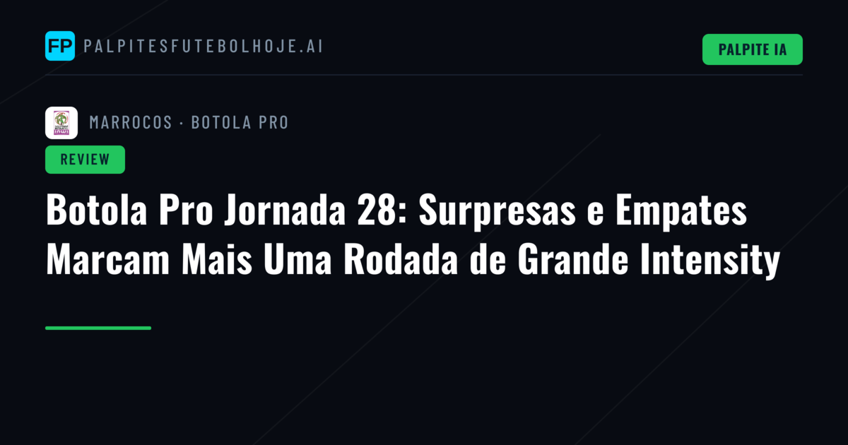 Botola Pro Jornada 28: Surpresas e Empates Marcam Mais Uma Rodada de Grande Intensity