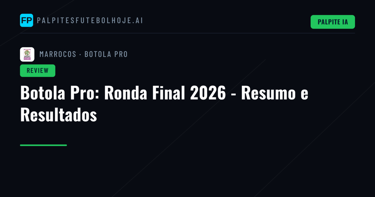 Botola Pro: Ronda Final 2026 - Resumo e Resultados