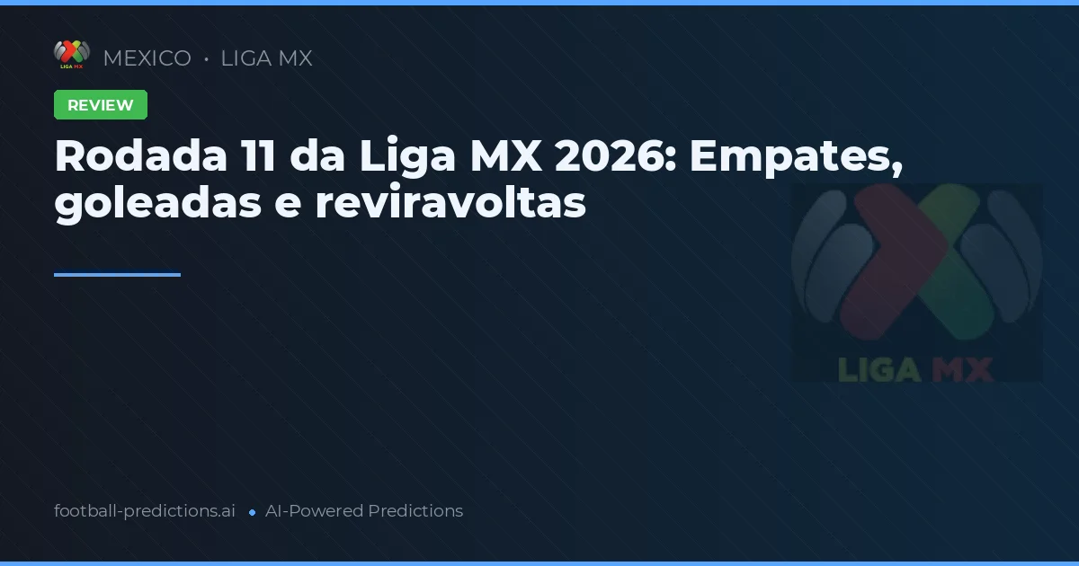 Rodada 11 da Liga MX 2026: Empates, goleadas e reviravoltas