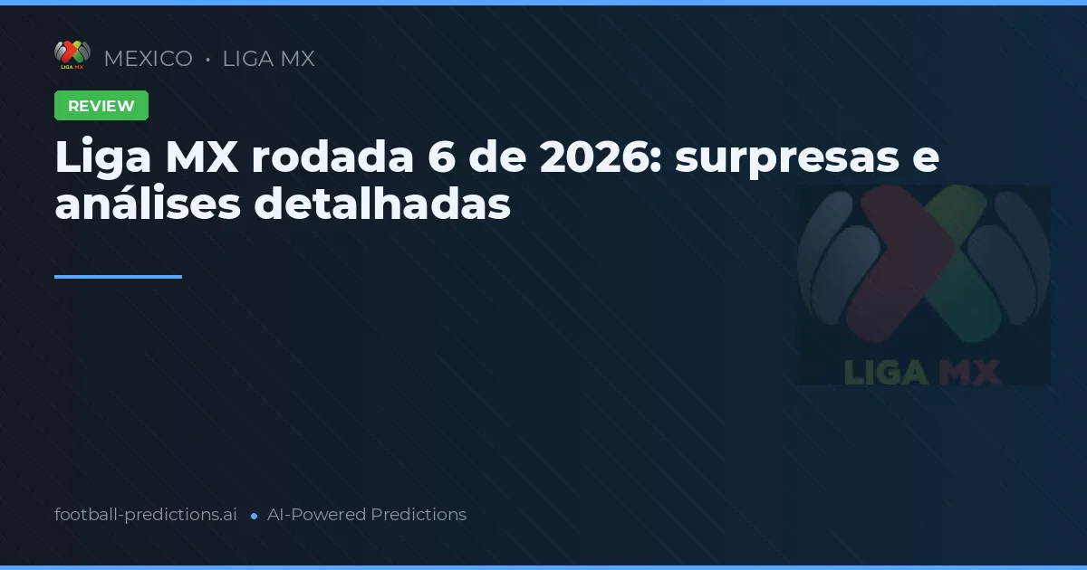 Liga MX rodada 6 de 2026: surpresas e análises detalhadas